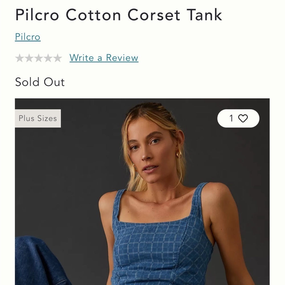 Pilcro Cotton Corset Tank - Picture 3 of 13